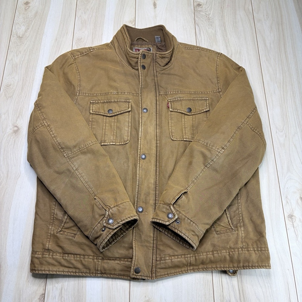 Levi's Men's Cotton Canvas Utility Field Jacket Cotton Brown Size Large Vintage